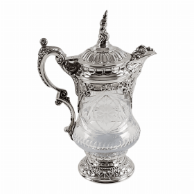 The Master Jug- Cut Crystal Silver Plate 13.5"h